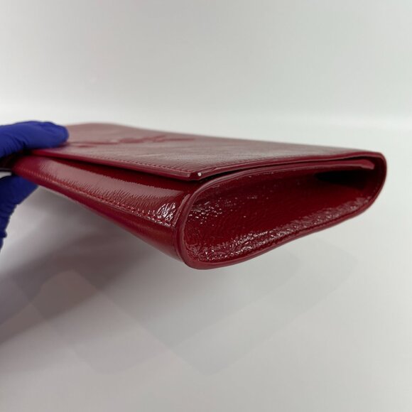 Saint Laurent Red Leather Large Belle de Jour Clutch sku#85844 (gently used) - Picture 6 of 11